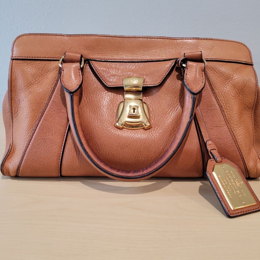 Lauren Ralph Lauren vintage leather satchel bag gold hardware